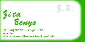 zita benyo business card